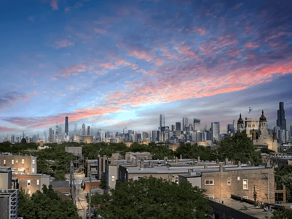 Chicago Hottest communities - Ukrainian Village skyview night